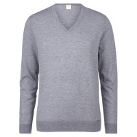 OLYMP Level Five Strick Pullover grau in schmaler Schnittform