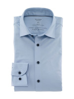 Chemise Olymp LEVEL 5 JERSEY bleu clair avec col New York Kent en coupe étroite