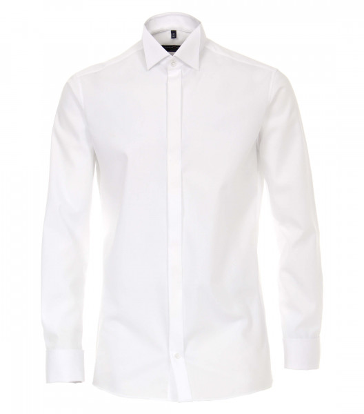 Camicia CASAMODA MODERN FIT UNI POPELINE bianco con Ala collar in taglio moderno