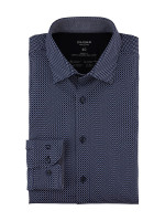 Camicia Olymp LEVEL 5 JERSEY blu scuro con New York Kent collar in taglio stretto