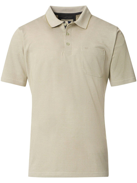 Polo Redmond COMFORT FIT WASH &amp; WEAR beige con Bottone polo collar in taglio classico