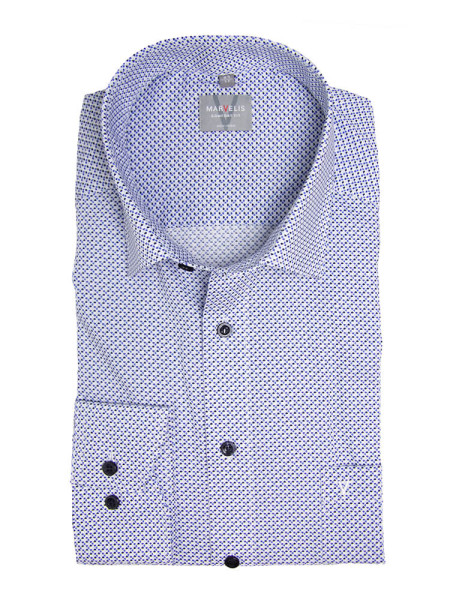 Camicia Marvelis COMFORT FIT UNI POPELINE azzurro con Nuovo Kent collar in taglio classico