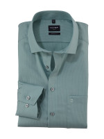 Chemise Olymp LUXOR modern fit FAUX UNI vert avec col Global Kent en coupe moderne