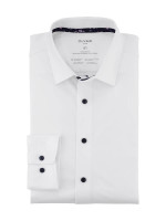 Camicia Olymp LUXOR modern fit JERSEY bianco con Nuovo Kent collar in taglio moderno