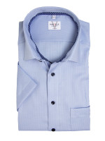 Chemise Marvelis MODERN FIT UNI POPELINE bleu clair avec col Nouveau Kent en coupe moderne