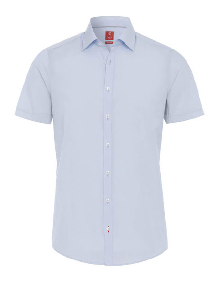 Camicia Pure SLIM FIT UNI POPELINE azzurro con Kent collar in taglio stretto