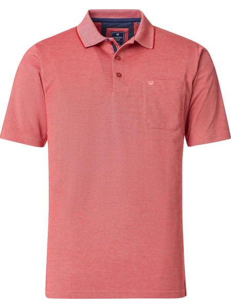 Redmond Poloshirt COMFORT FIT WASH &amp; WEAR rot mit Polo Knopf Kragen in klassischer Schnittform