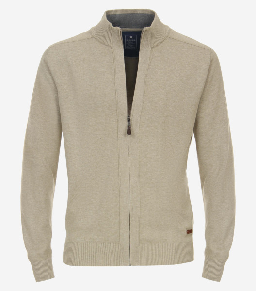 Redmond Strickjacke REGULAR FIT STRICK beige mit Stehkragen Kragen in klassischer Schnittform