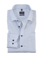 Camicia Olymp LUXOR PRINT bianco con Global Kent collar in taglio moderno