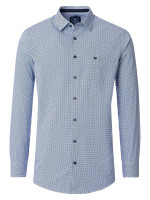 Camicia Redmond COMFORT FIT PRINT azzurro con Kent collar in taglio classico