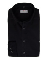 Camicia Marvelis SUPER SLIM UNI POPELINE nero con Kent collar in taglio super stretta