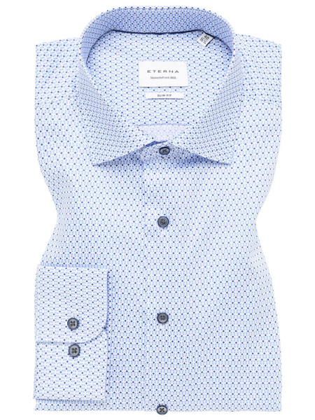 Camicia Eterna SLIM FIT UNI POPELINE azzurro con Kent collar in taglio stretto