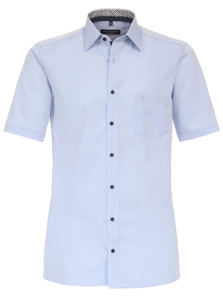 Camicia CasaModa COMFORT FIT UNI POPELINE azzurro con Kent collar in taglio classico