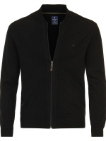 Cardigan Redmond REGULAR FIT MELANGE nero con Colletto stand-up collar in taglio classico