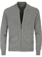 Veste en tricot Redmond REGULAR FIT MELANGE gris avec col Col montant en coupe classique