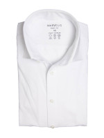 Camicia Marvelis BODY FIT JERSEY bianco con New York Kent collar in taglio stretto