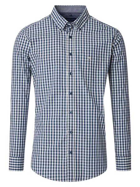 Camicia CasaModa COMFORT FIT EASY CARE blu medio con Button Down collar in taglio classico