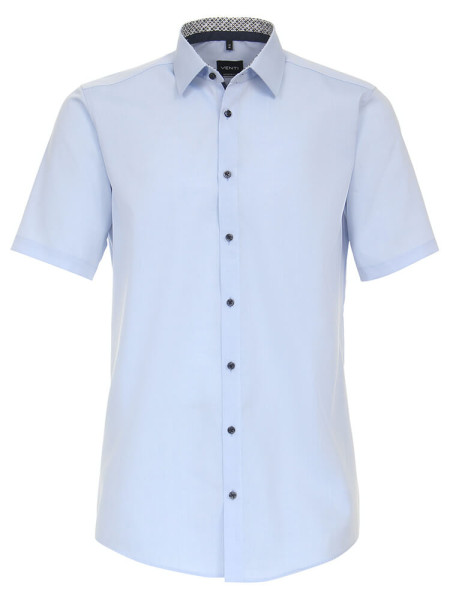 Camicia Venti MODERN FIT UNI POPELINE azzurro con Kent collar in taglio moderno