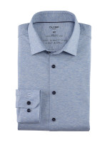 Chemise Olymp NO. SIX JERSEY bleu clair avec col Kent urbain en coupe super étroite