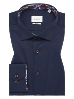 Camicia Eterna SLIM FIT TWILL blu scuro con Kent collar in taglio stretto