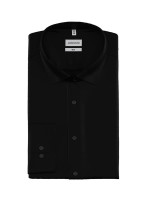 Camicia Seidensticker SLIM SATEEN nero con Nuovo Kent collar in taglio stretto