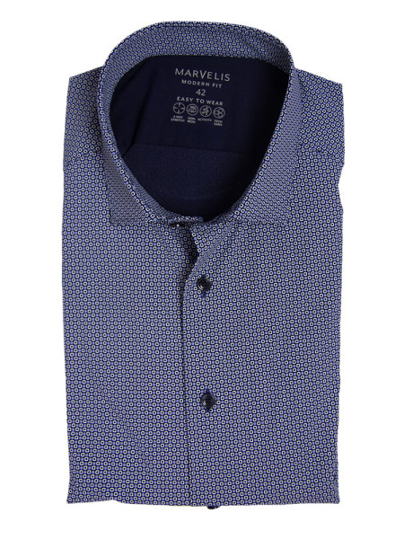 Chemise Marvelis MODERN FIT PERFORMANCE bleu clair avec col Kent moderne en coupe moderne