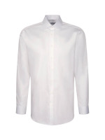 Chemise Seidensticker MODERN SATEEN blanc avec col Nouveau Kent en coupe moderne