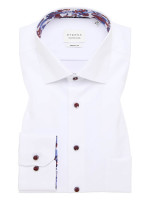 Chemise Eterna MODERN FIT TWILL blanc avec col Kent en coupe moderne