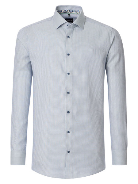 Chemise Venti MODERN FIT STRUCTURE bleu clair avec col Kent en coupe moderne