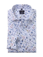 Chemise Olymp LUXOR modern fit PRINT blanc avec col Global Kent en coupe moderne