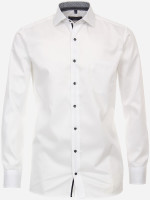 Chemise CASAMODA MODERN FIT UNI POPELINE blanc avec col Kent en coupe moderne