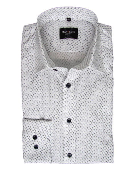 Camicia Marvelis BODY FIT UNI POPELINE azzurro con New York Kent collar in taglio stretto