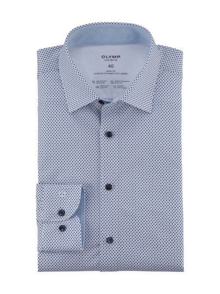 Camicia Olymp LEVEL 5 JERSEY bianco con New York Kent collar in taglio stretto