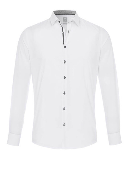 Chemise Pure EXTRA SLIM UNI STRETCH blanc avec col Kent moderne en coupe super étroite