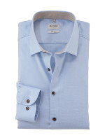 Chemise Olymp LEVEL 5 FAUX UNI bleu clair avec col New York Kent en coupe étroite