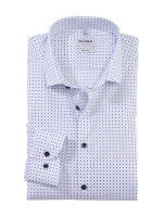 Camicia Olymp LEVEL 5 PRINT azzurro con Kent moderno collar in taglio stretto