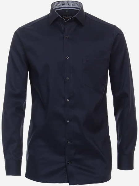 Camicia CASAMODA MODERN FIT UNI POPELINE blu scuro con Kent collar in taglio moderno